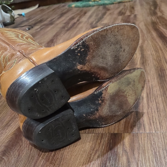 Nocona Tan Leather Cowboy Boots - Picture 7 of 12